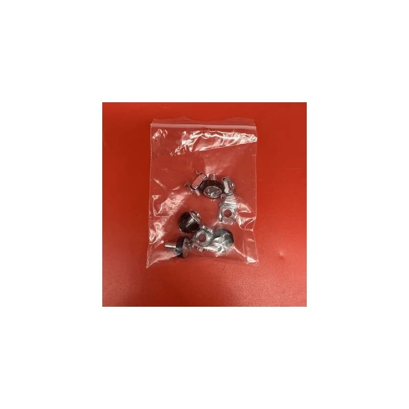 4 x Cage Nuts With Plastic Washers And Mounting Screws Nickel