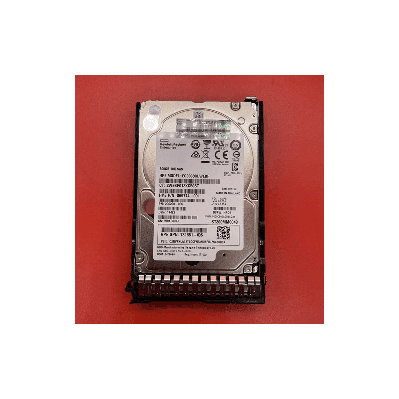 300GB 10K SAS 2.5 HP 873008-B21 in Tray EG000300JWEBF Internal Server Drive HDD