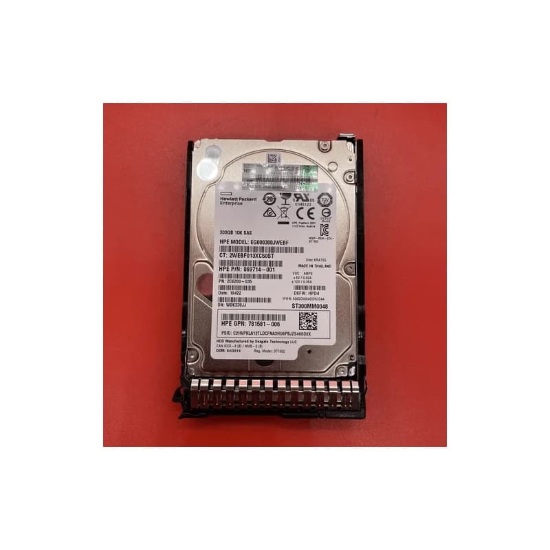 300GB 10K SAS 2.5 HP 873008-B21 in Tray EG000300JWEBF Internal Server Drive HDD