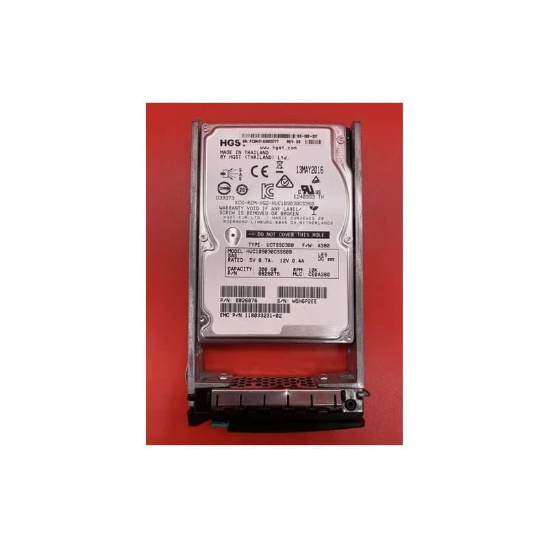 300G 10K SAS 2.5" HGST HUS109030CSS600 EMC 118033231 105-000-237 in Tray Silver