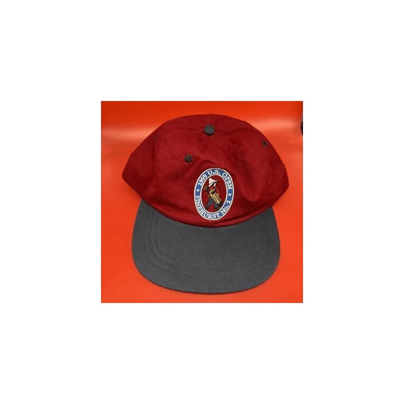 1999 U.S. Open Golf Hat Cap Pinehurst No. 2 Red Adjustable Strap USGA Member