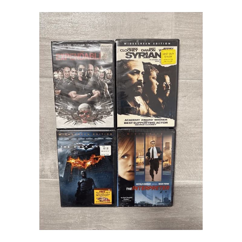 Lot Of 4 DVD Expendables Syriana The Dark Knight Interpreter - Brand New Sealed