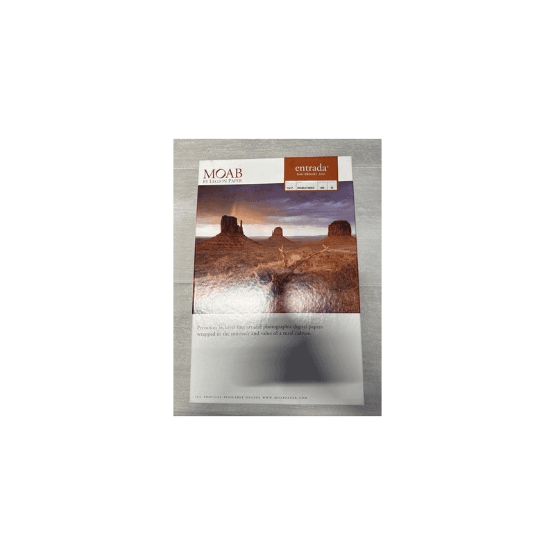 Moab Entrada Rag Bright 300, 100% Cotton Fine Art 11x17 Inkjet Paper, 2-Sided 20
