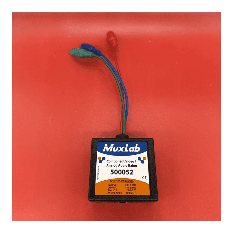 MuxLab 500052 Component Video Analog Audio ProAV Balun RJ45 Camcorder Staging