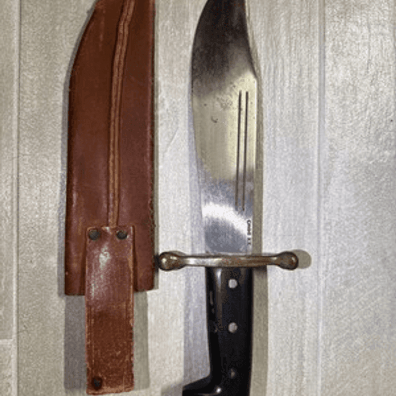 Original U.S. WWII Case XX V44 Pilot Survival Kit Bowie Knife With Scabbard