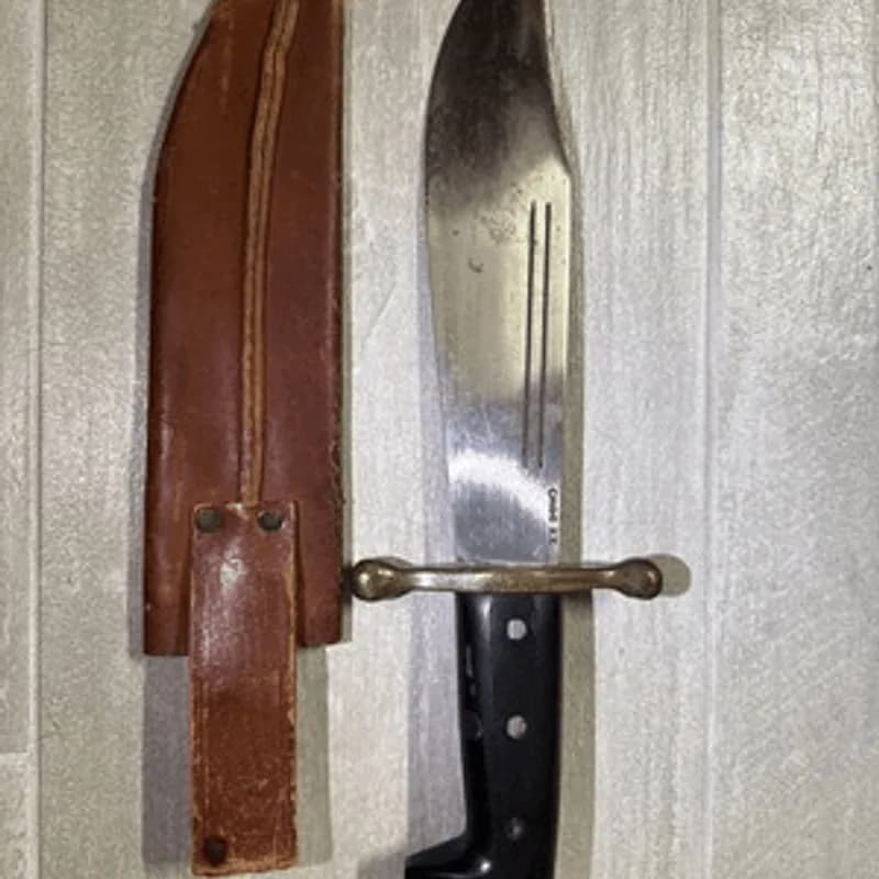 Original U.S. WWII Case XX V44 Pilot Survival Kit Bowie Knife With Scabbard
