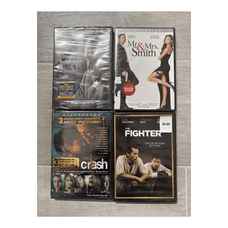 Lot Of 4 Action J. Edgar Mr &amp; Mrs Smith Crash The Fighter - Brand New Sealed