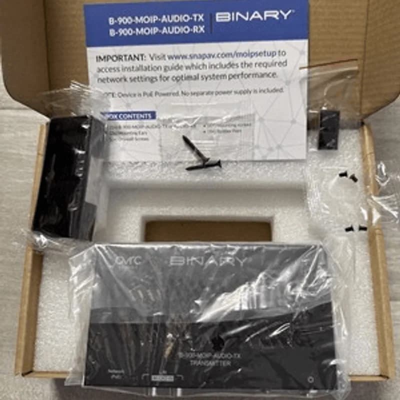 Binary B-900-MOIP-AUDIO-TX MoIP Audio Transmitter Media Over IP Black RJ45