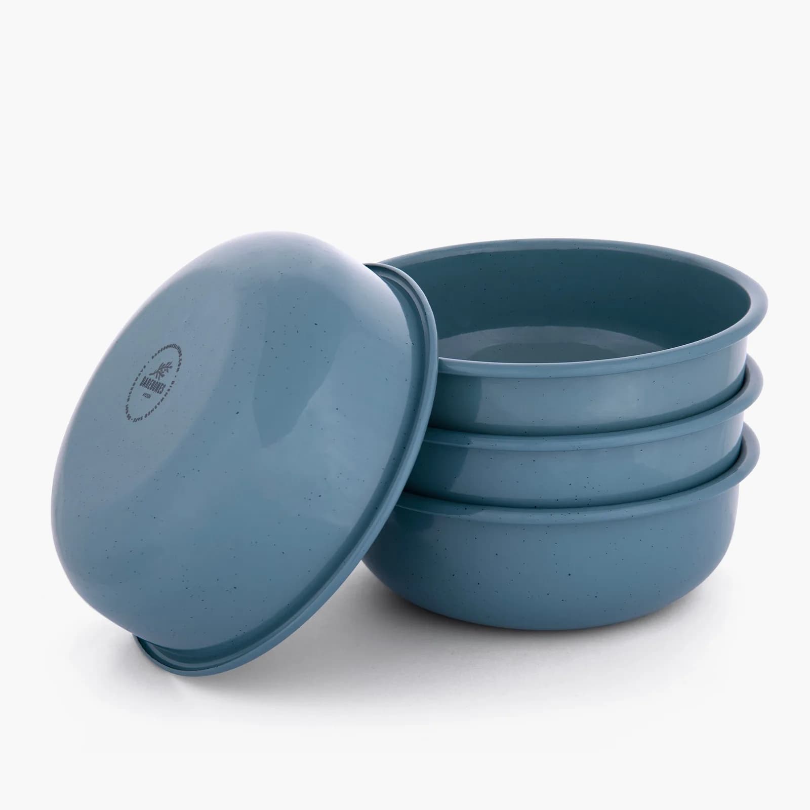 Rolled Enamelware Bowl Set - Smoky Blue — Barebones