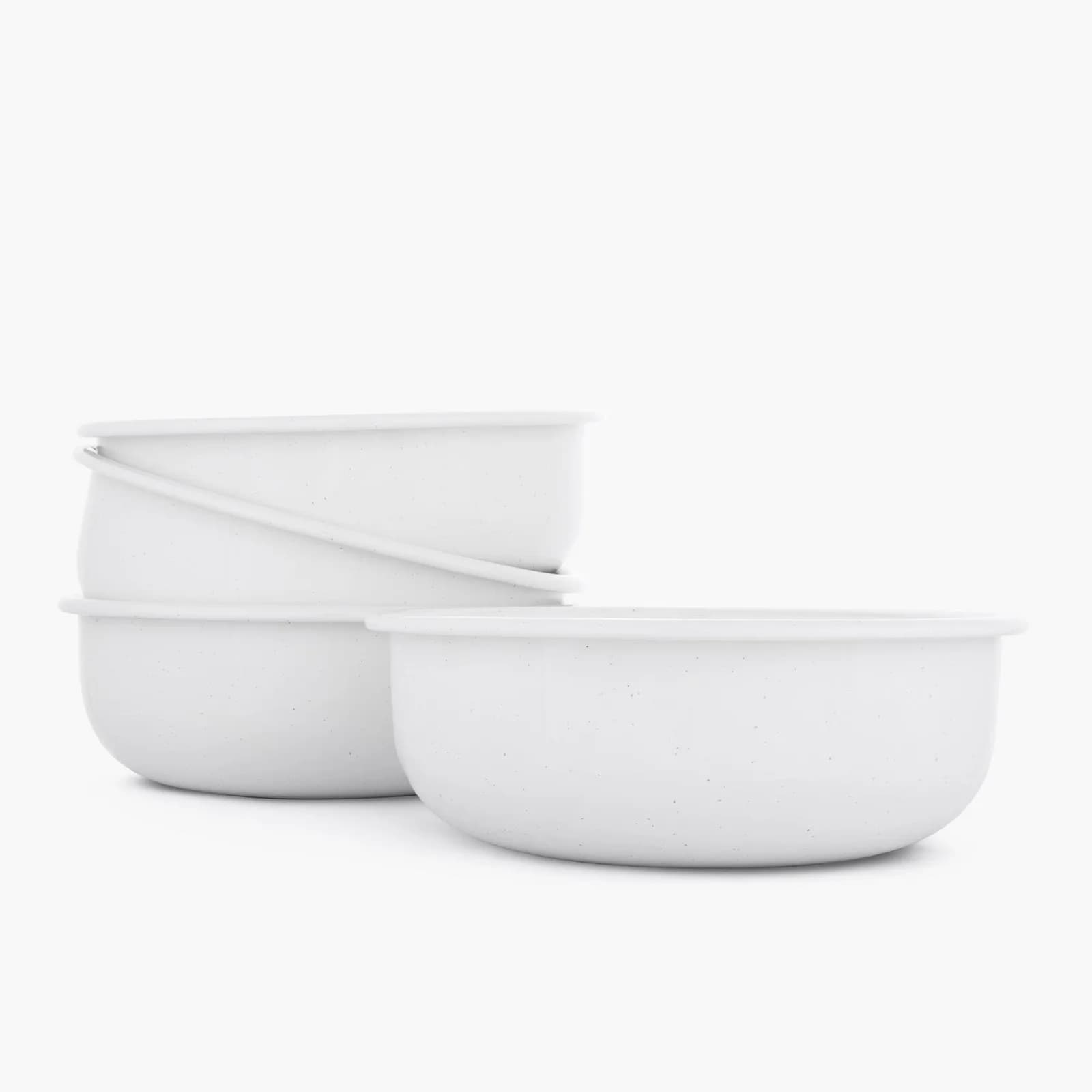 Rolled Enamelware Bowl Set - Soft White — Barebones