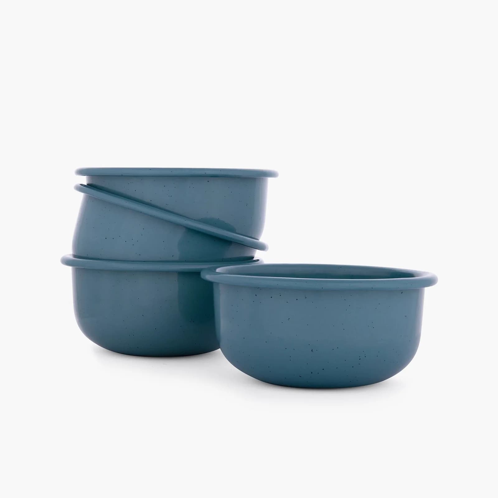 Rolled Enamelware Side Bowl Set - Smoky Blue — Barebones