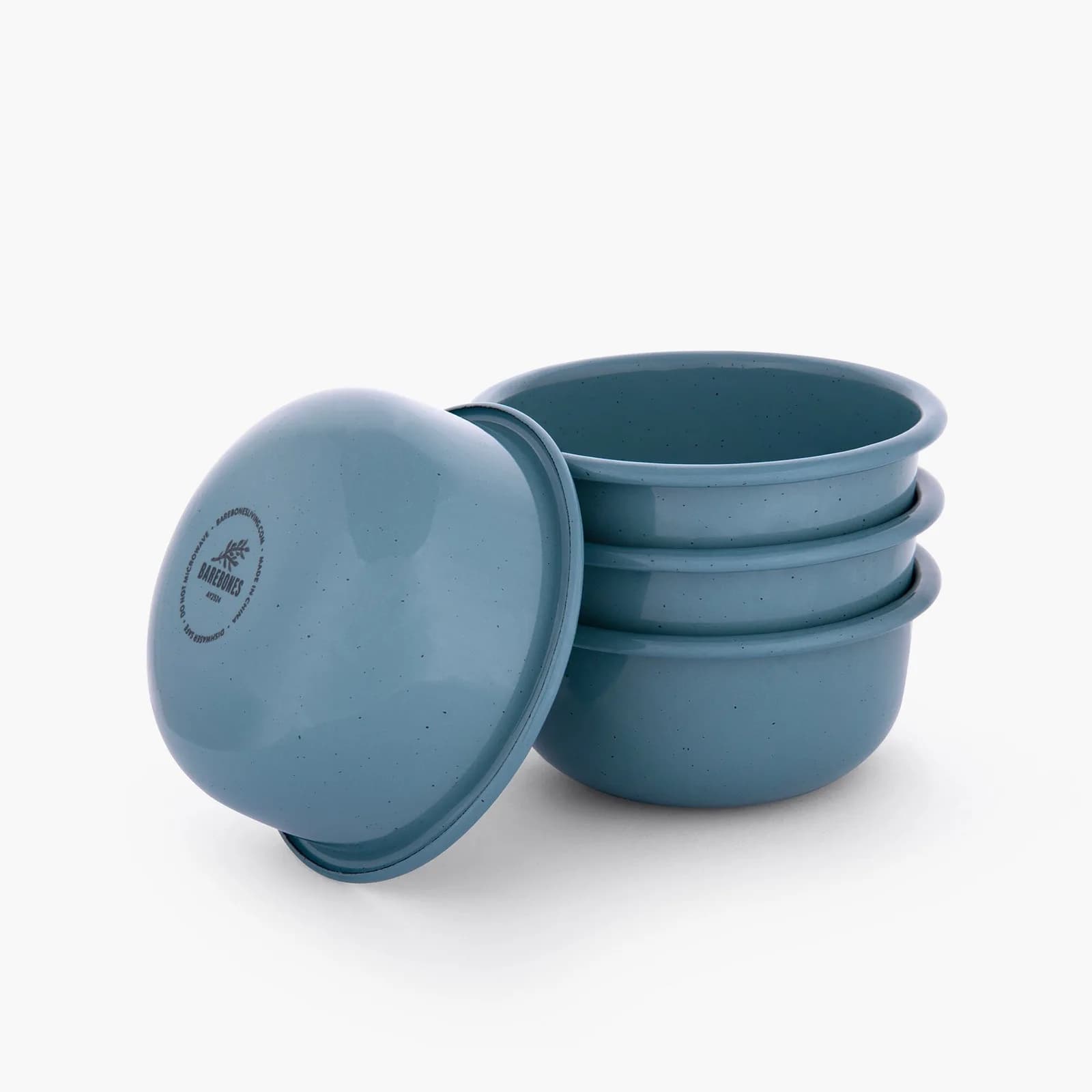 Rolled Enamelware Side Bowl Set - Smoky Blue — Barebones