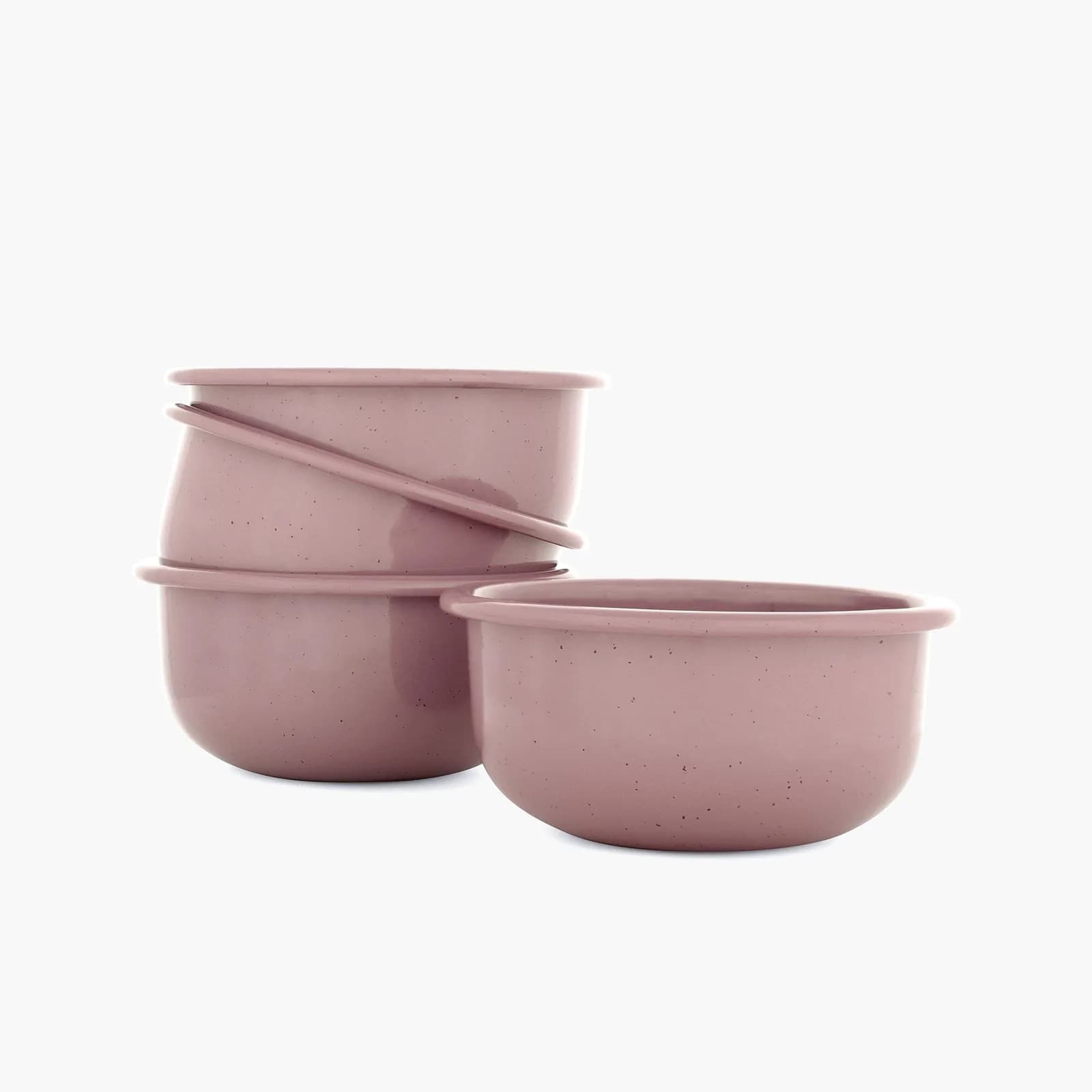 Rolled Enamelware Side Bowl Set - Dusty Rose — Barebones