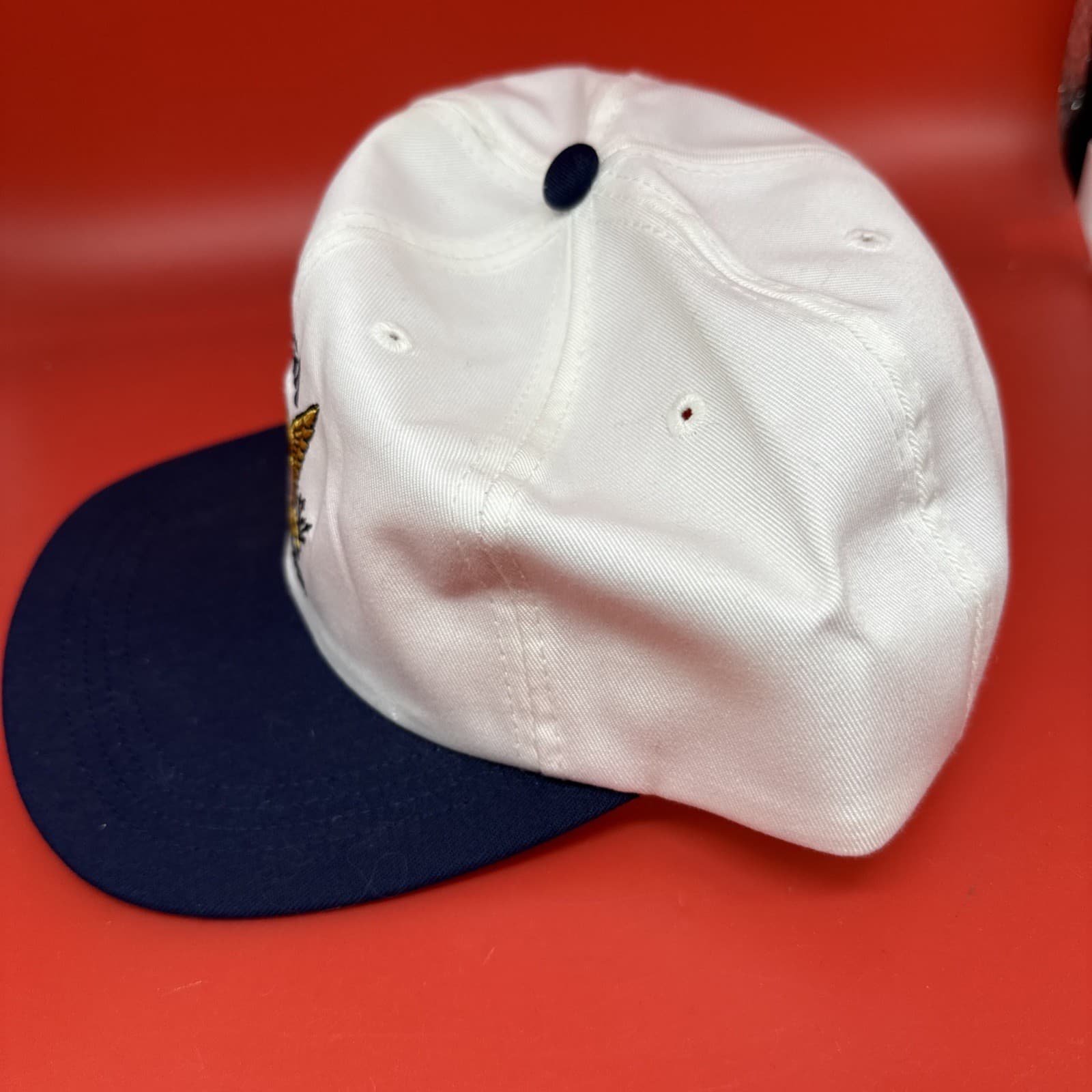 USGA Member SnapBack Hat White Navy Gold USA Golf USA Vintage 80s Snap-Back Men - Image 5