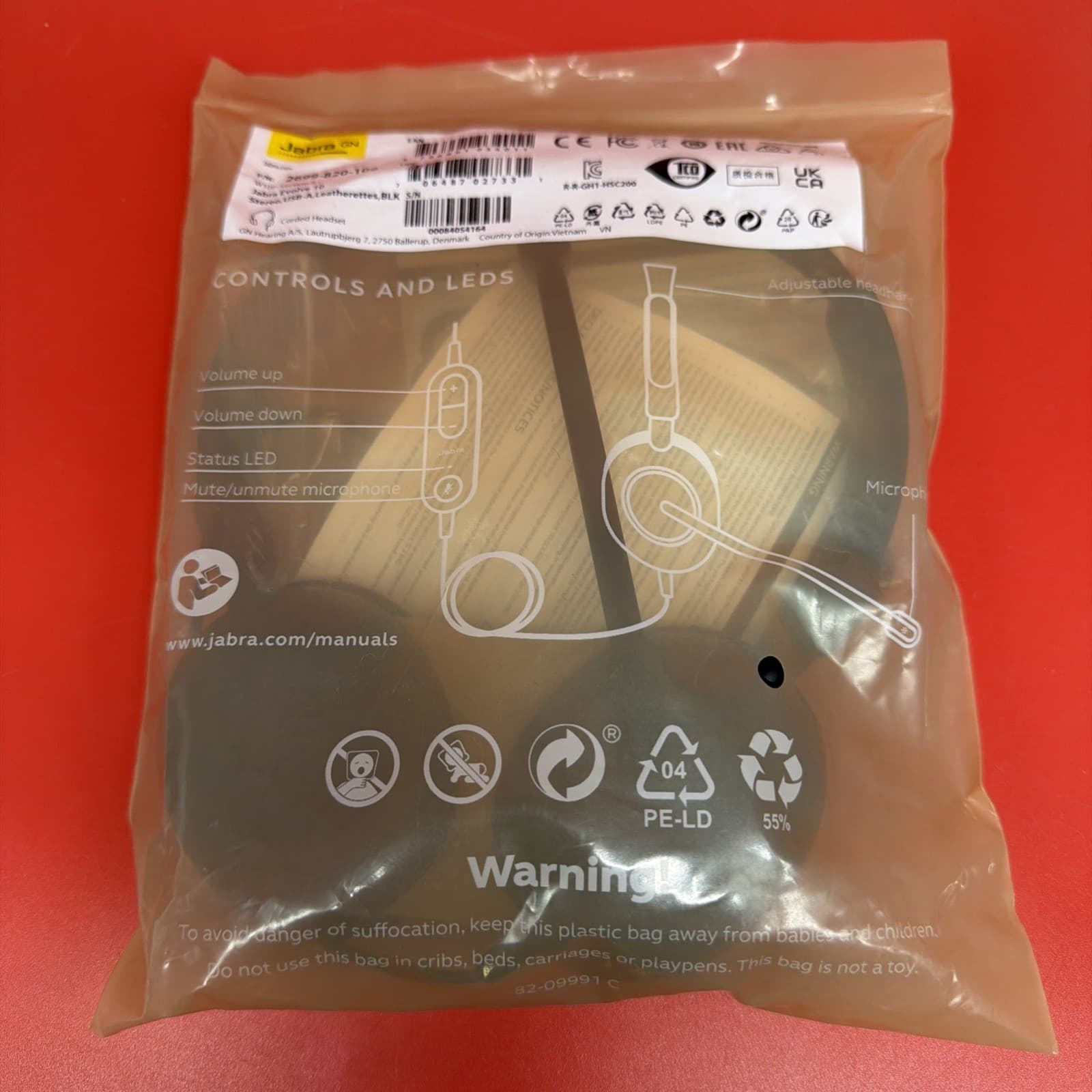 Jabra Evolve 10 USB-A Stereo Wired Headset Black NEW - Image 8
