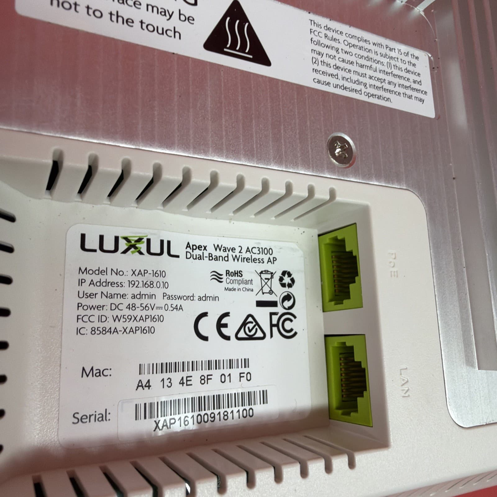Luxul XAP1610 Apex Wave 2 AC3100 Dual-Band Access Point - Image 4