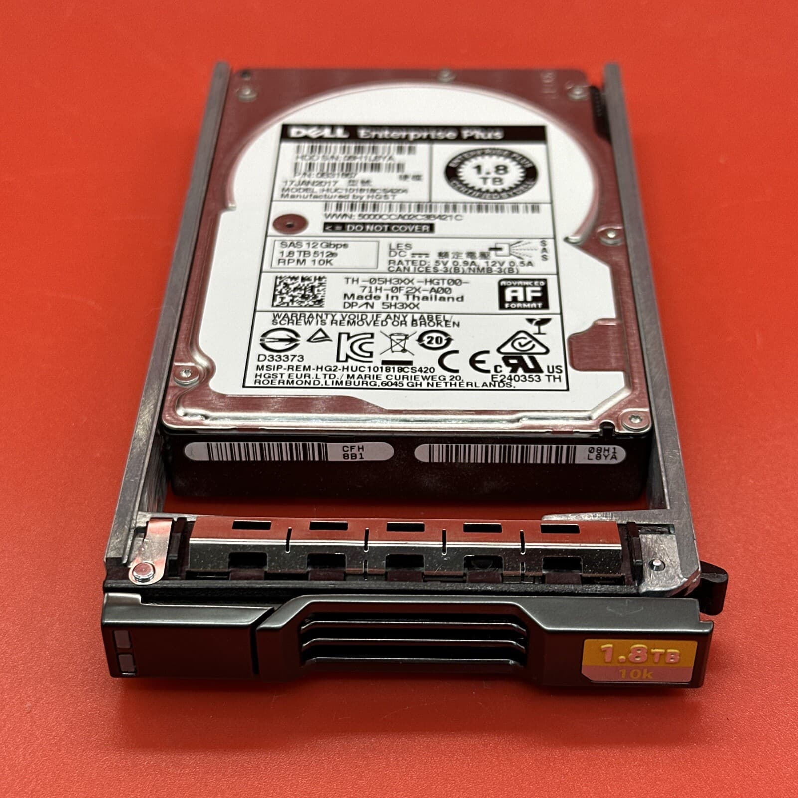 Dell 1.8TB 10K SAS 12 Gbps 512e 2.5" Hard Drive 5H3XX 05H3XX In Tray Silver - Image 3