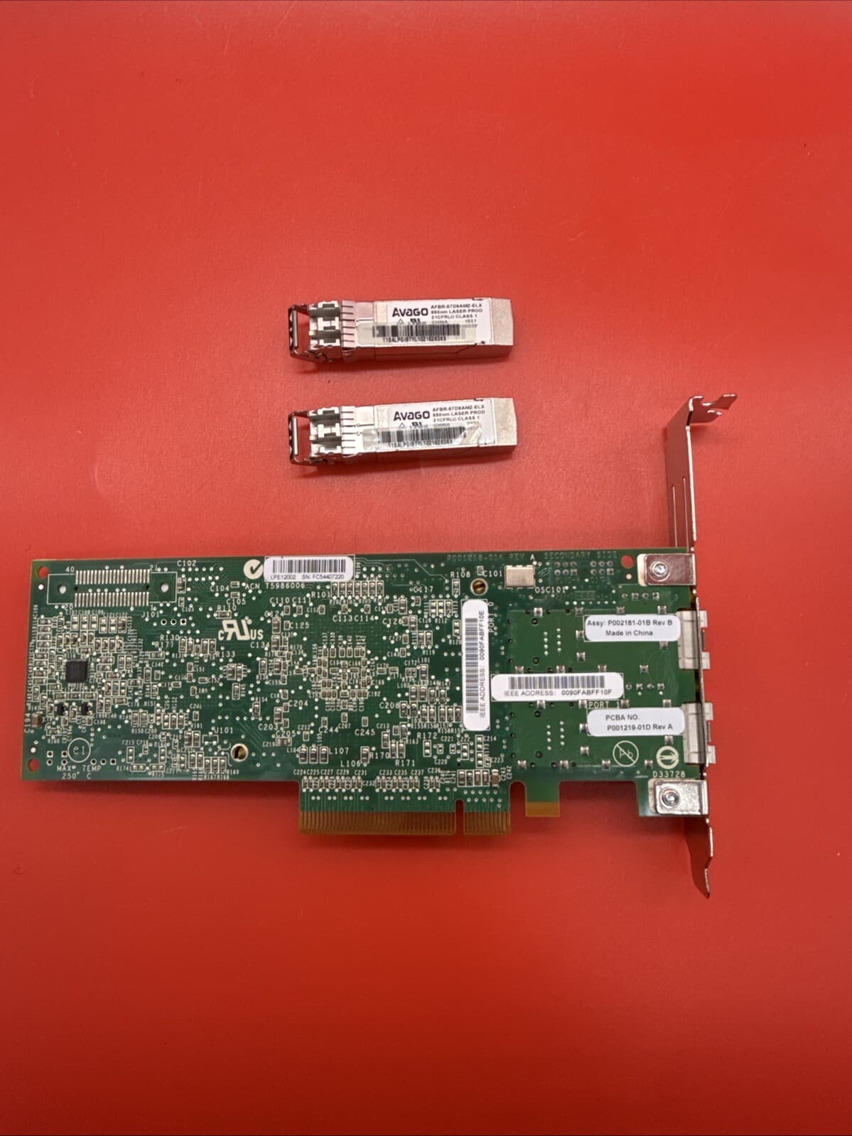 IBM Power8 577D 00E0806 8Gb 2 Port FC PCI-e Full Height HBA + SFP Transceivers - Image 6