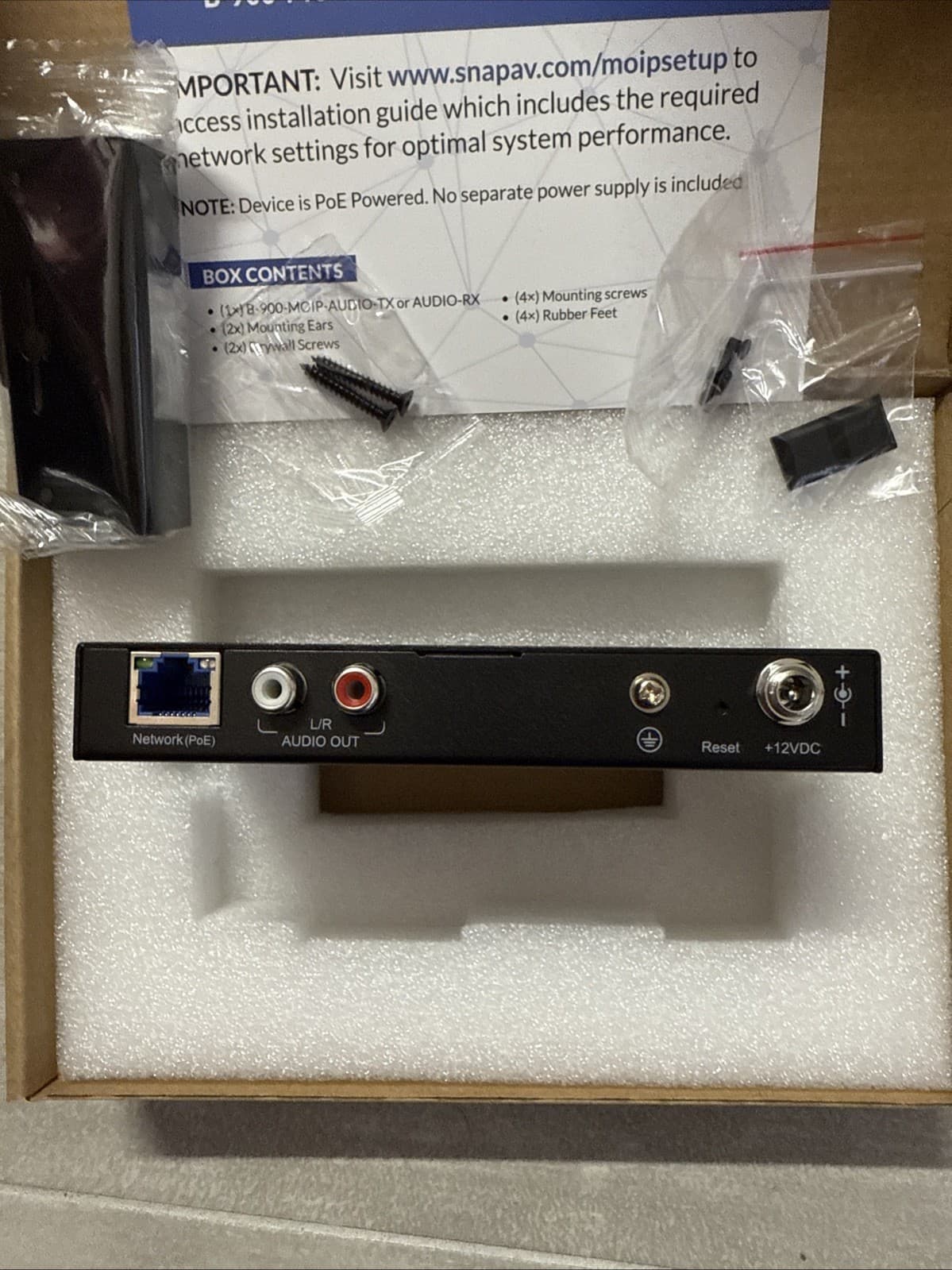 Binary B-900-MOIP-AUDIO-RX MoIP Audio Receiver Media Over IP Black Wired RCA - Image 3