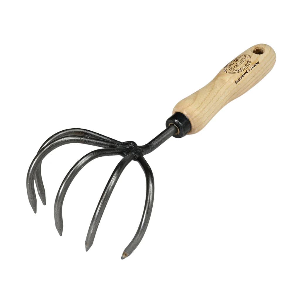 DeWit 5-Tine Hand Cultivator Hand Weeder Boron Steel Ash Handle Hand-Forged NEW