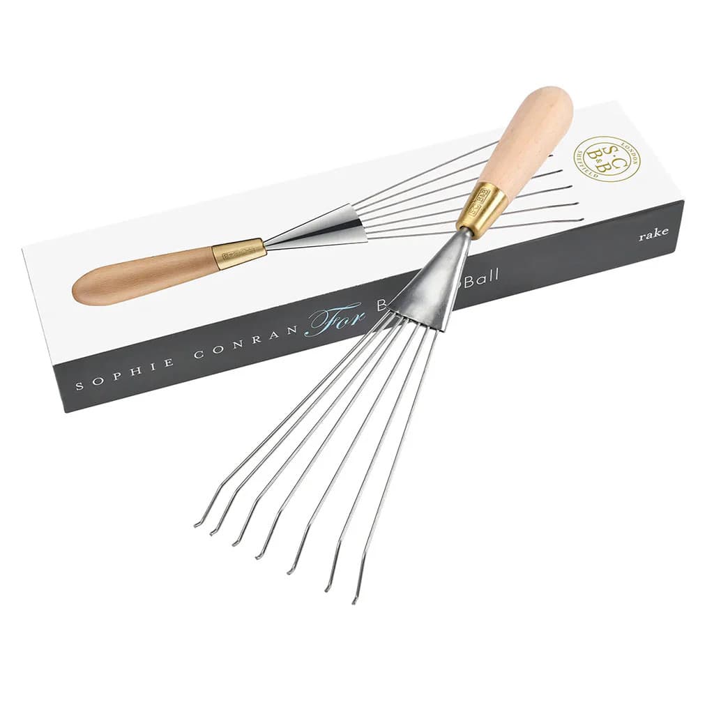 Burgon & Ball Sophie Conran Hand Leaf Rake Stainless Steel Soil British NEW - Image 3