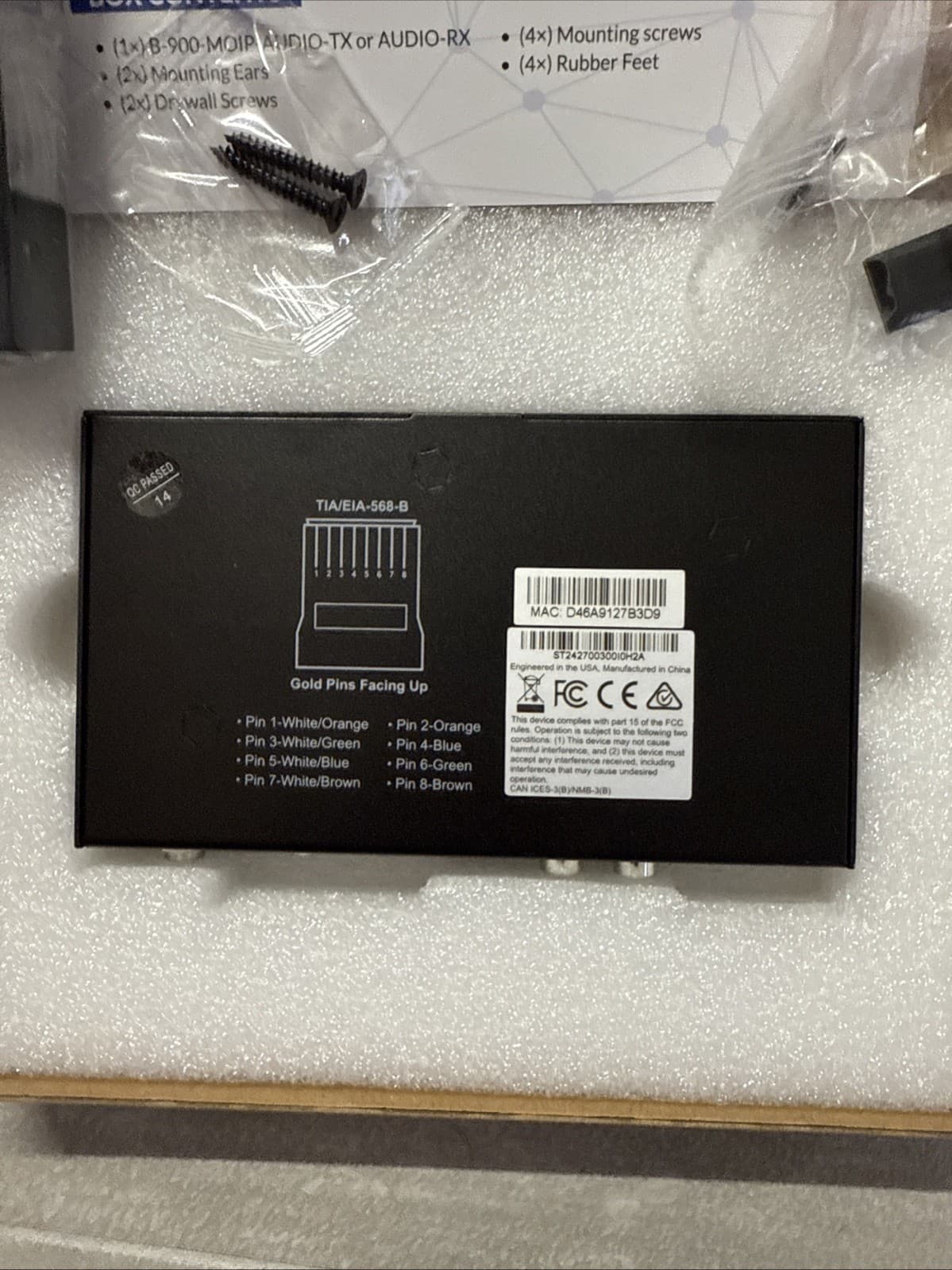 Binary B-900-MOIP-AUDIO-RX MoIP Audio Receiver Media Over IP Black Wired RCA - Image 4