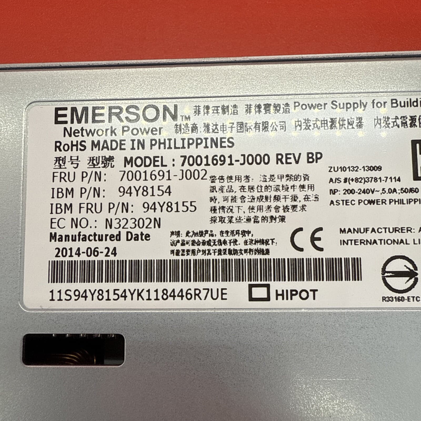 IBM 94Y8154 94Y8155 N32302N 7001691-J000 Rev BP 900w Power Supply For IBM Rack - Image 3