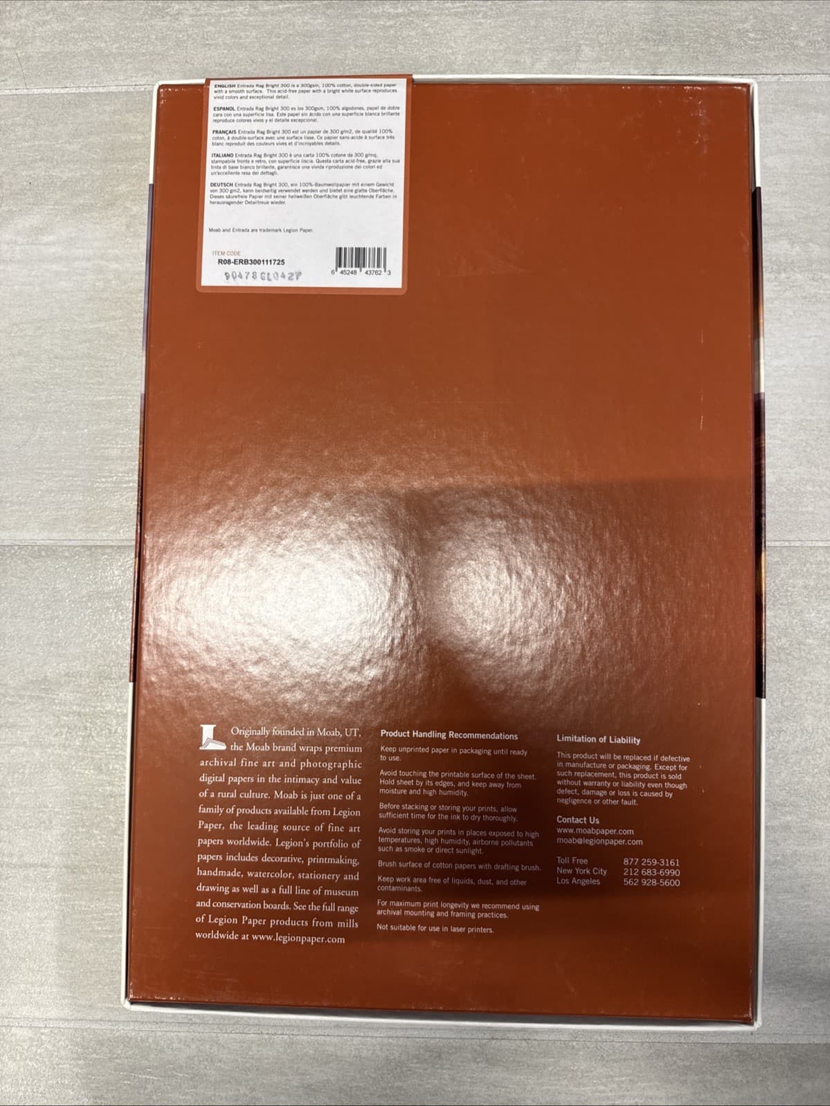 Moab Entrada Rag Bright 300, 100% Cotton Fine Art 11x17 Inkjet Paper, 2-Sided 20 - Image 3