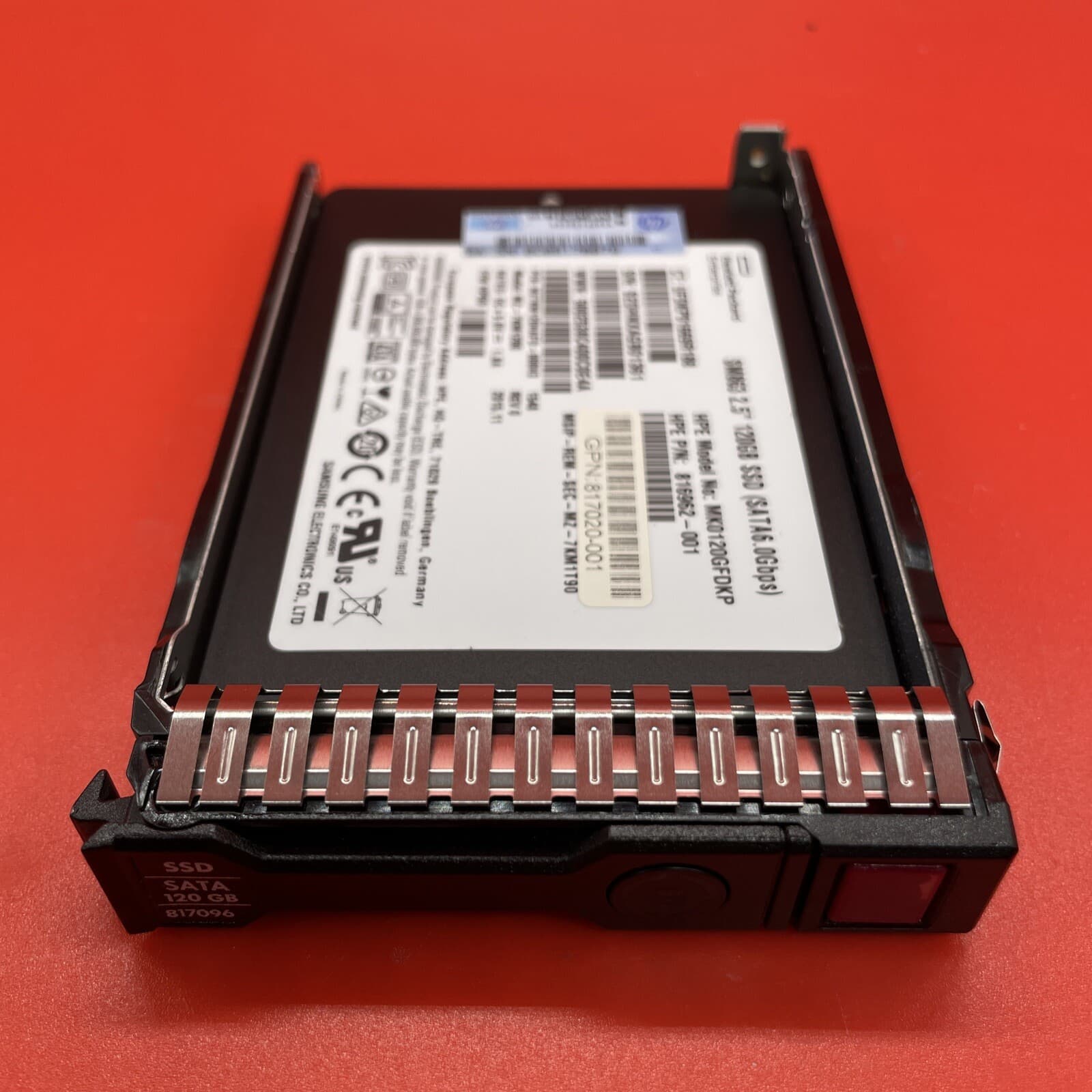 HPe 120G SSD SATA6 MK0120GFDKP 816969-B21 816962-001 817098-001 in 817096 Tray - Image 3