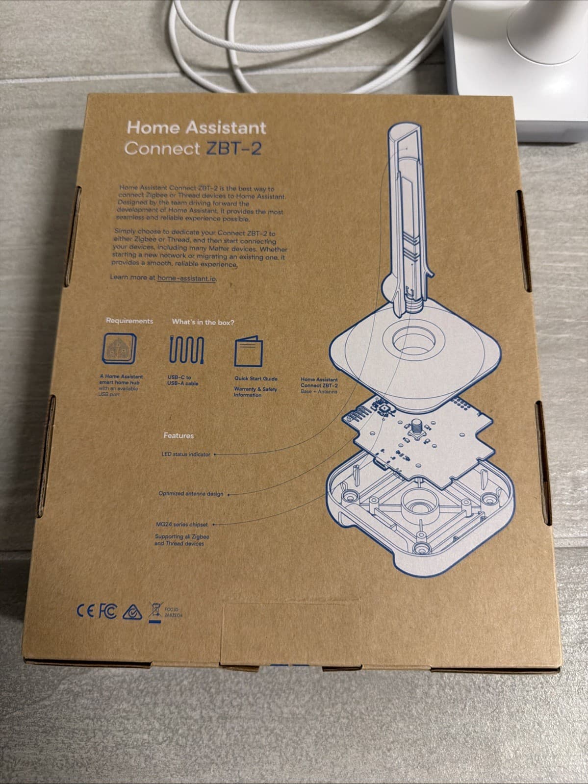 Home Assistant Connect ZBT-2 Zigbee / Thread USB-A Hub Antenna - Image 5