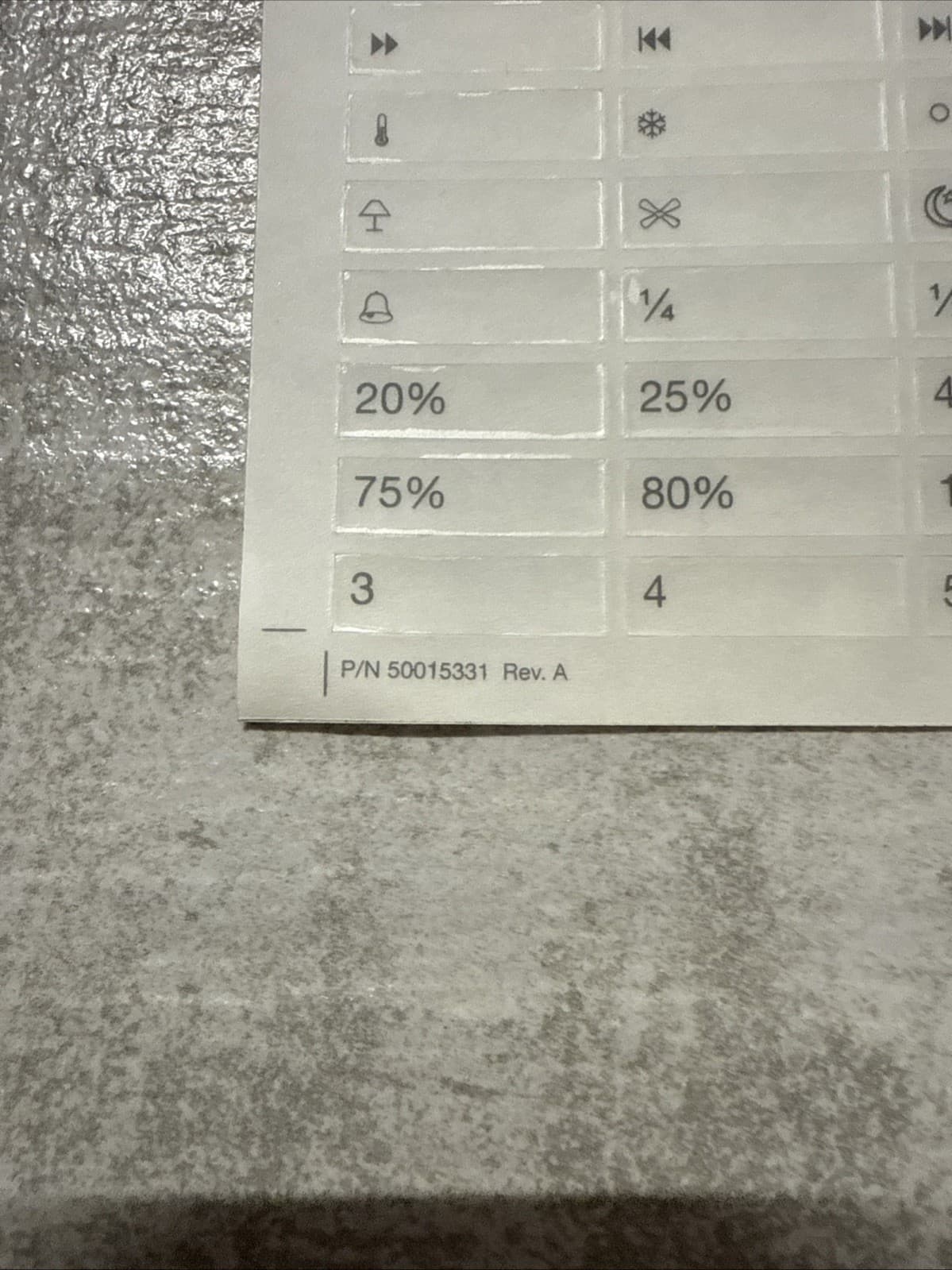 Lutron 50015331 Rev A See Touch Engraving / Stickers For Keypad - Image 5