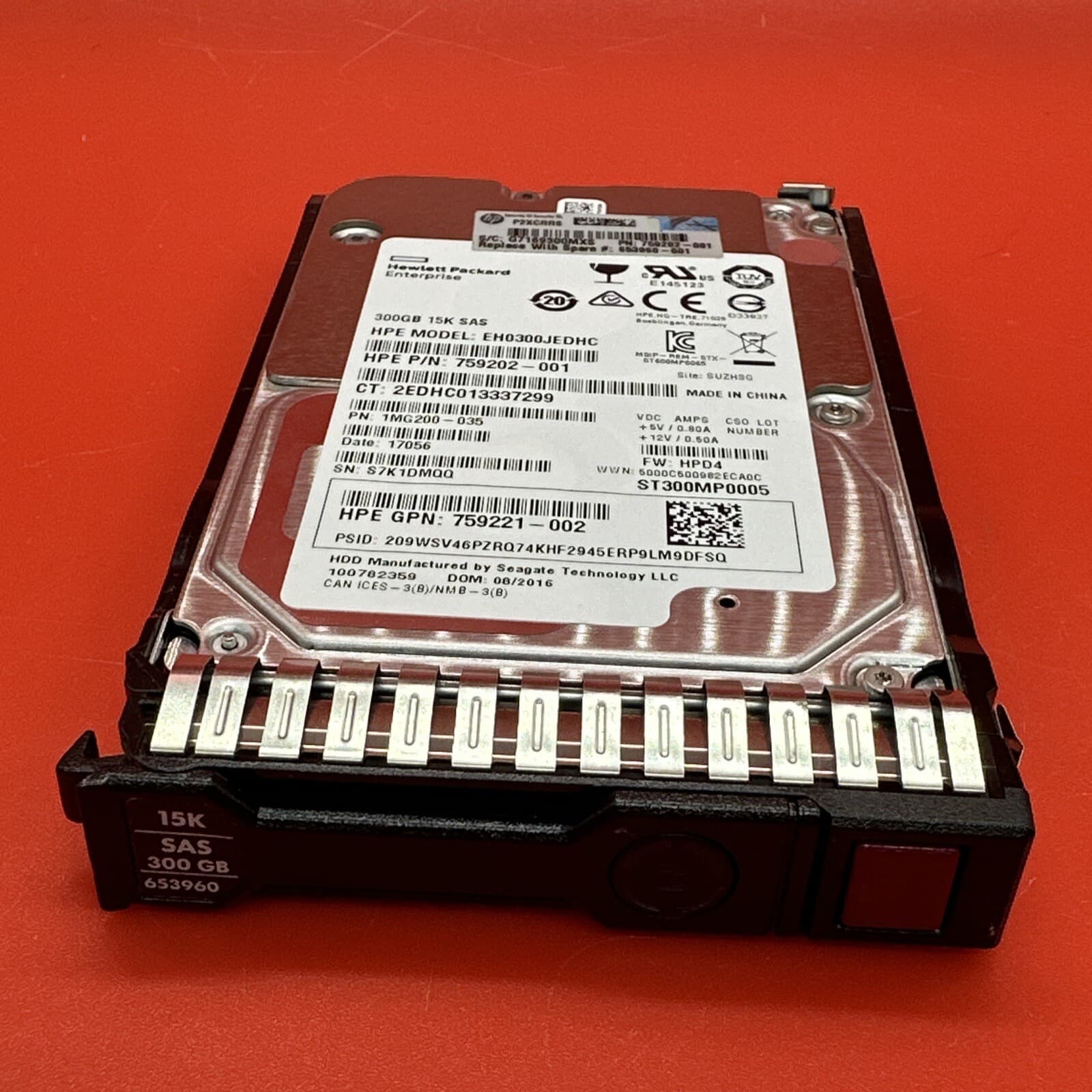 HP 861780-B21 300GB 15K SAS 12Gb/s 2.5 In HP Tray 862125-001 EH0300JEDHC Silver - Image 3