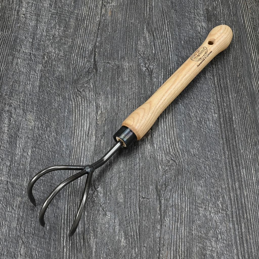 DeWit Hand Cultivator Mid-Size Handle Hand Weeder Boron Steel Ash Handle NEW - Image 2
