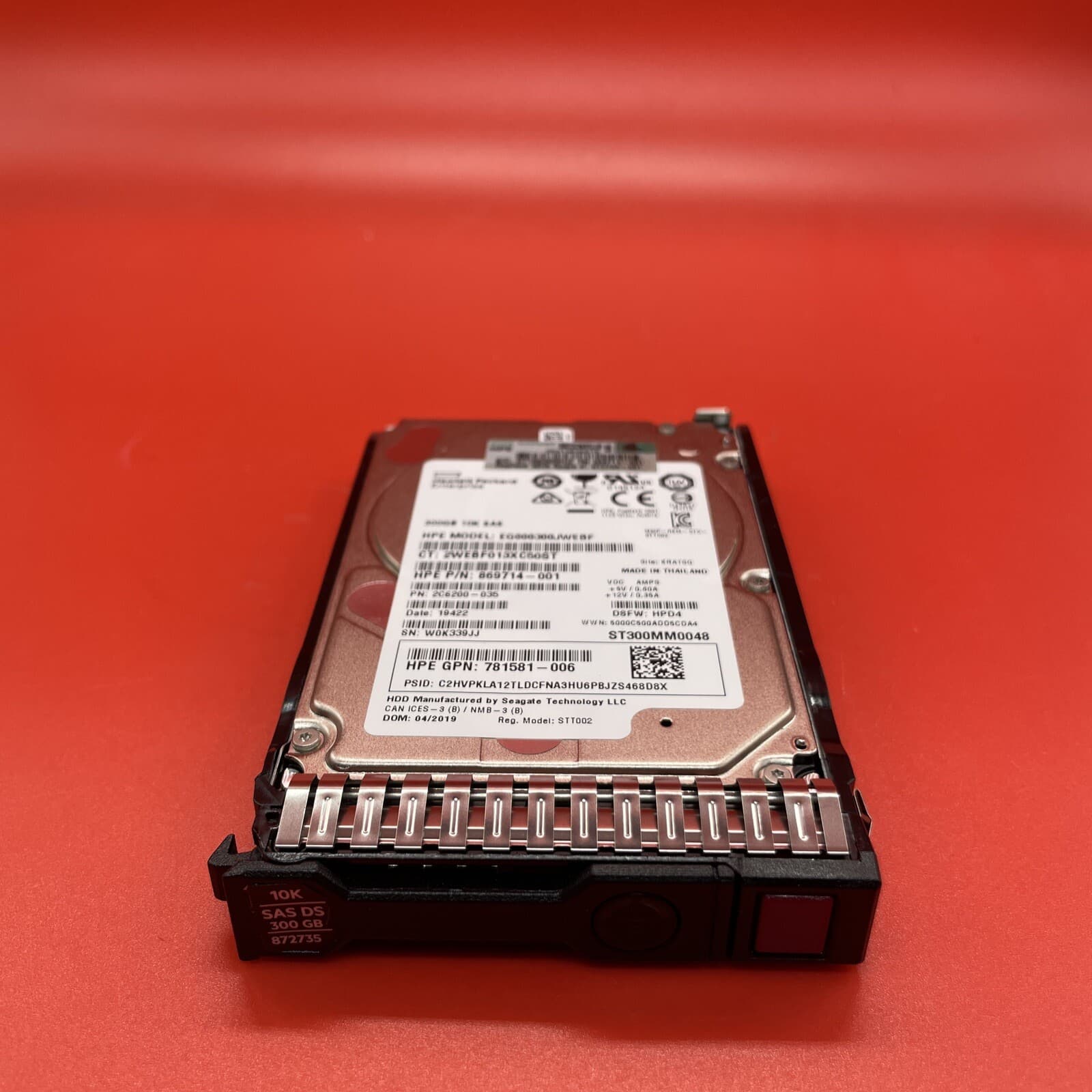 300GB 10K SAS 2.5 HP 873008-B21 in Tray EG000300JWEBF Internal Server Drive HDD - Image 3