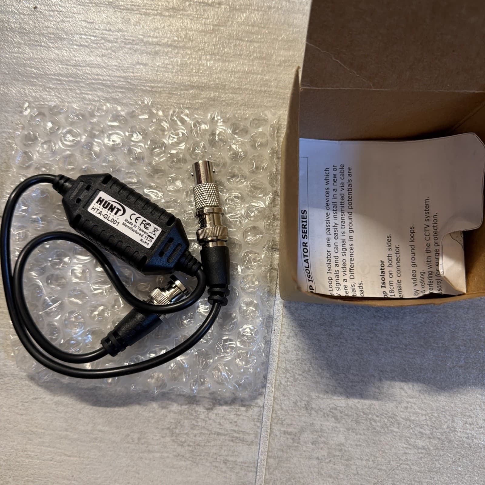 Hunt Electronics HTA-GL001 Video Ground Loop Isolator