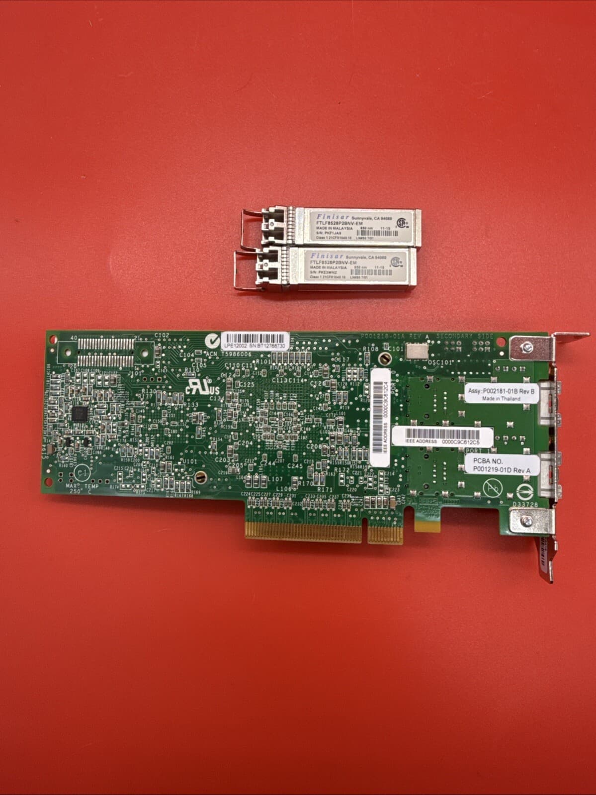 IBM Feature 577D 74Y2279 74Y2216 2Port 8GB FC Half Height HBA Adapter + 2 x SFP+ - Image 6