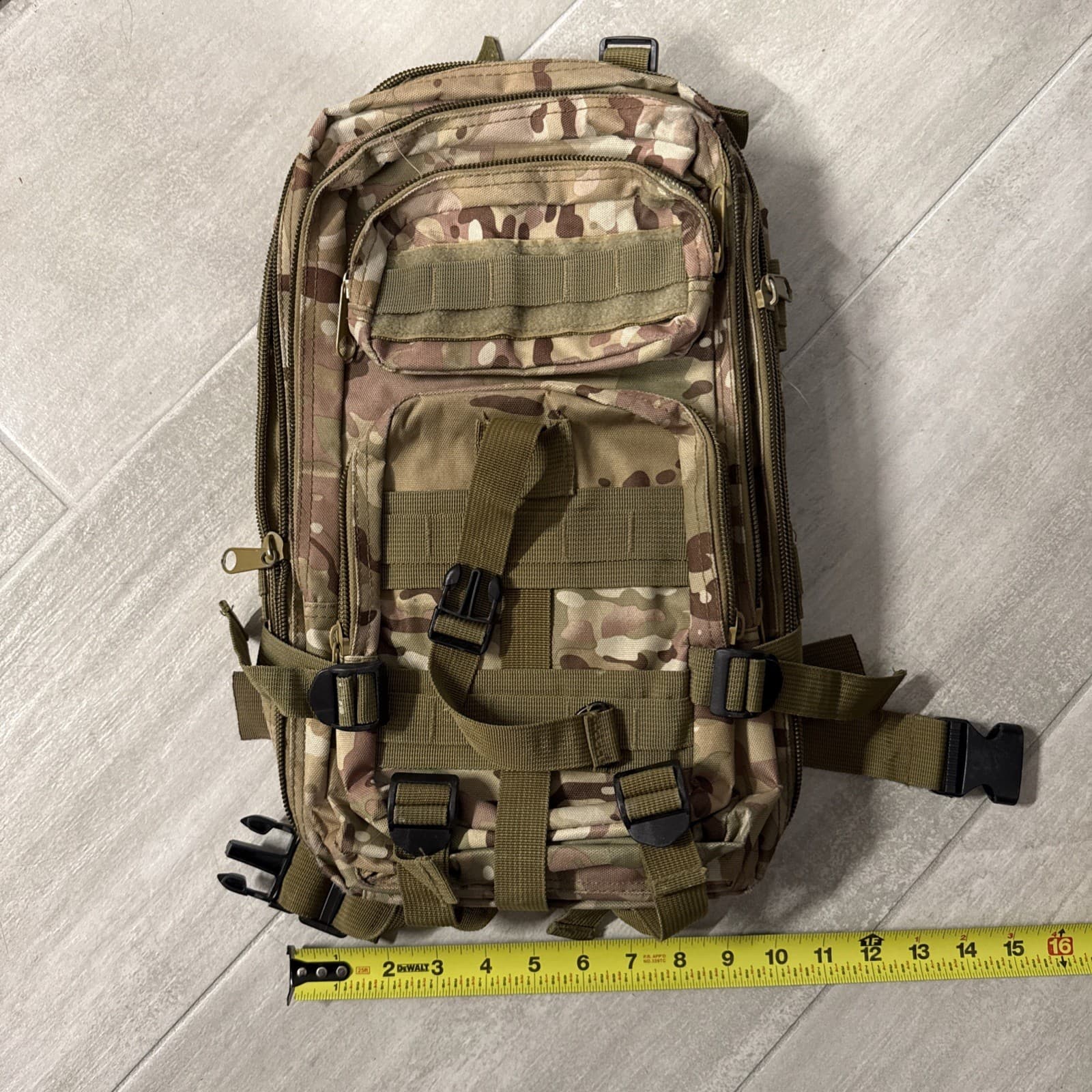 Camp Gear Camo Small Backpack Molle Adjustable Clean Backpacking - Image 2