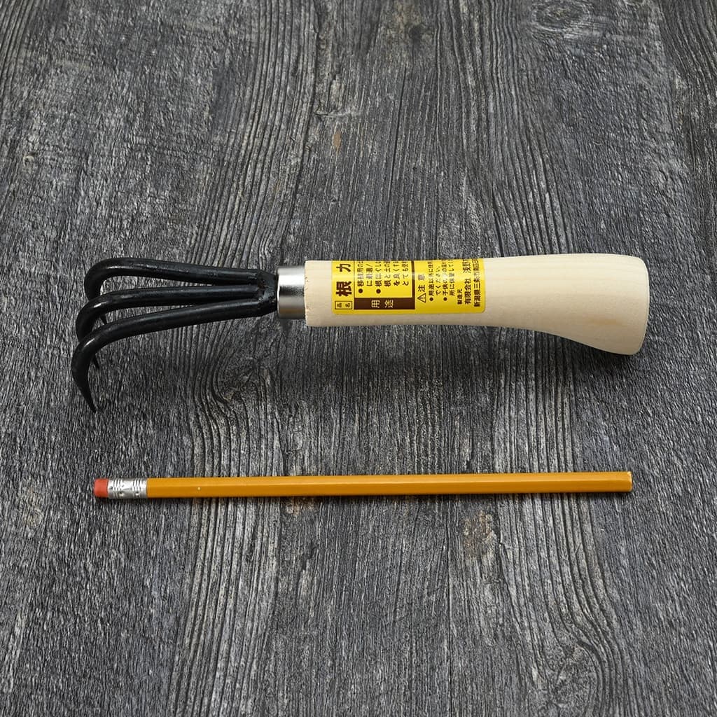 Japanese Ne-Kaki Cultivator Rake Carbon Steel Wood Handle Weeding NEW - Image 4