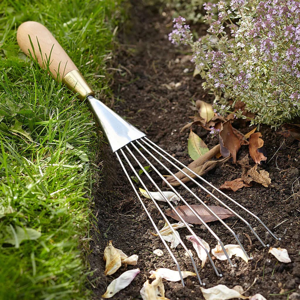 Burgon & Ball Sophie Conran Hand Leaf Rake Stainless Steel Soil British NEW - Image 2