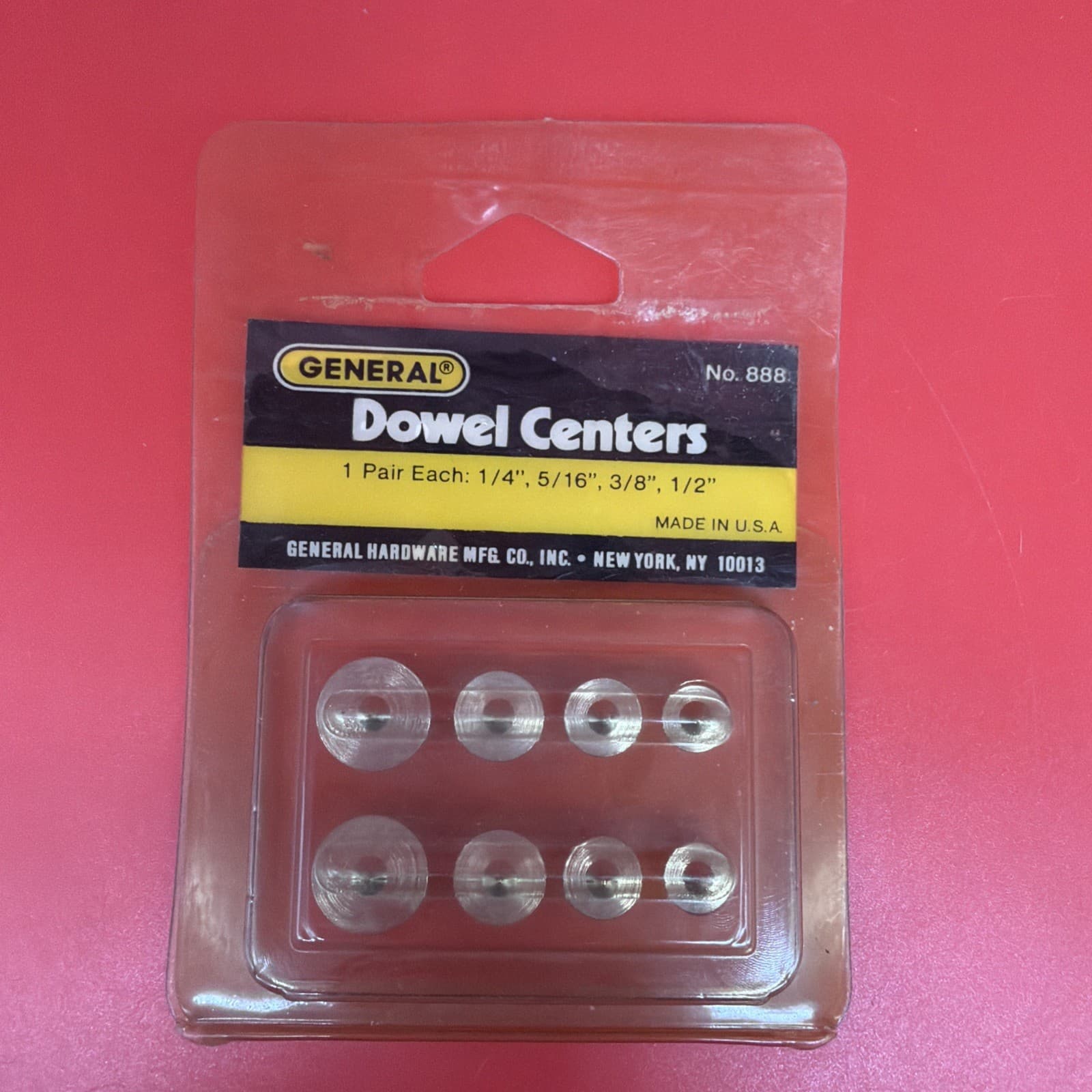 General Dowel Centers No. 888 1/4" 5/16" 3/8" 1/2" 1 Pair Each