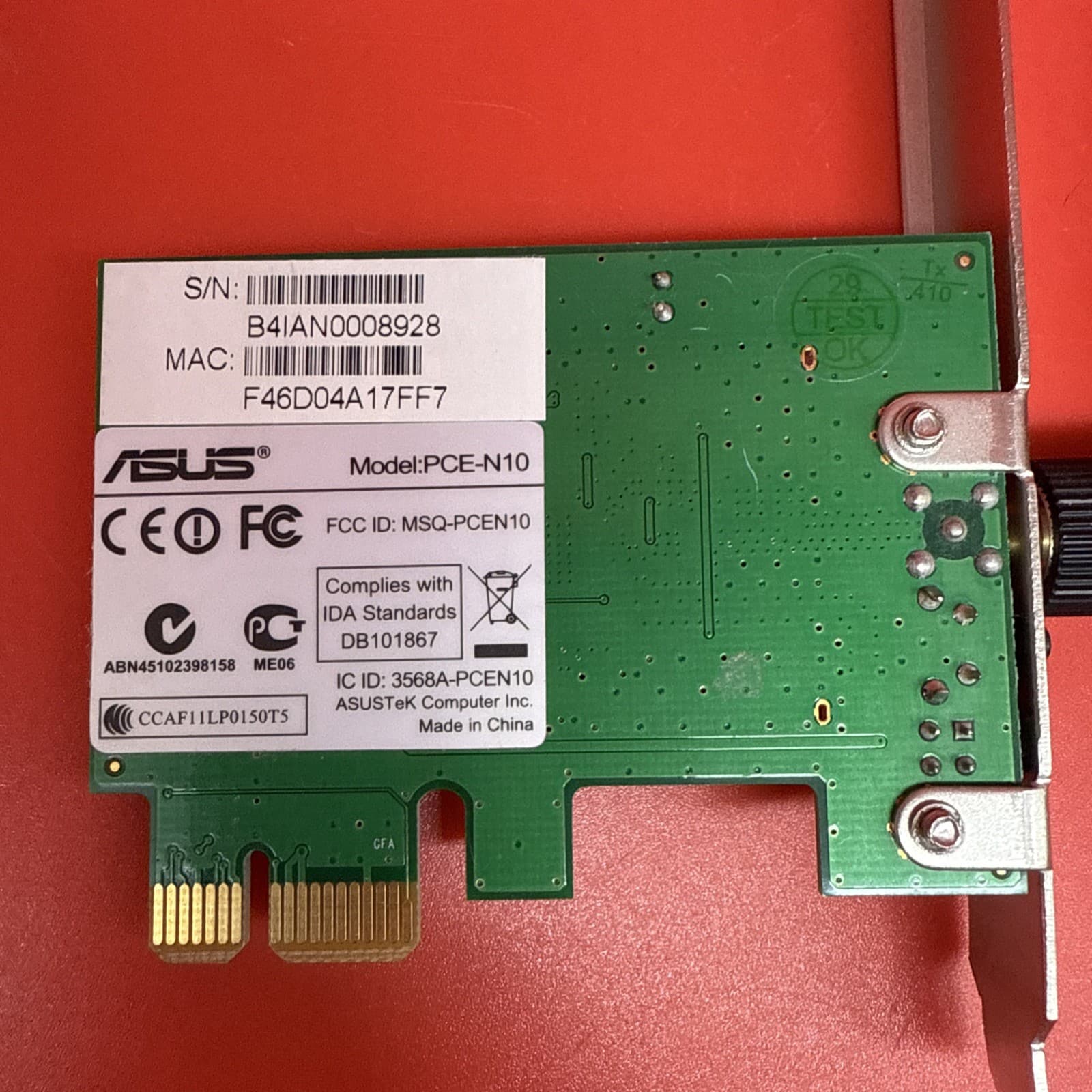 ASUS PCE-N10 PCIe Wireless Network Adapter Full Height Bracket - Image 4