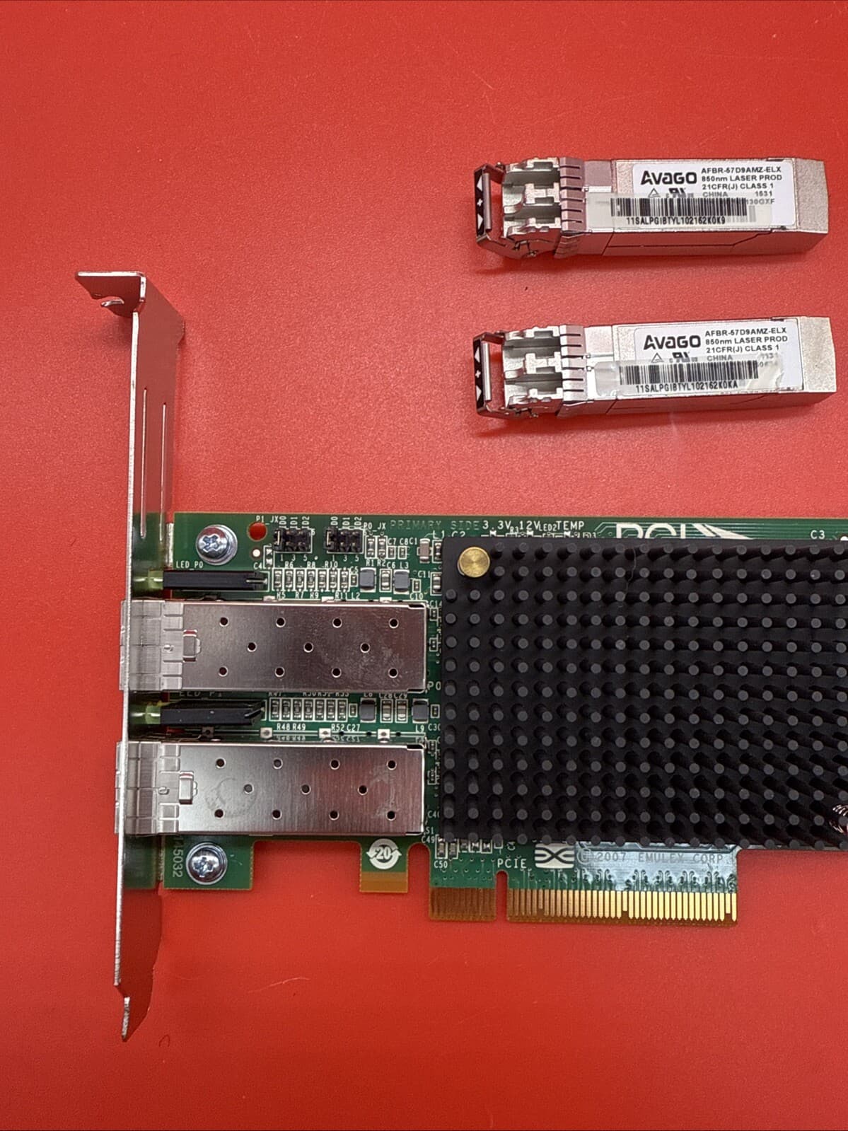 IBM Power8 577D 00E0806 8Gb 2 Port FC PCI-e Full Height HBA + SFP Transceivers - Image 2