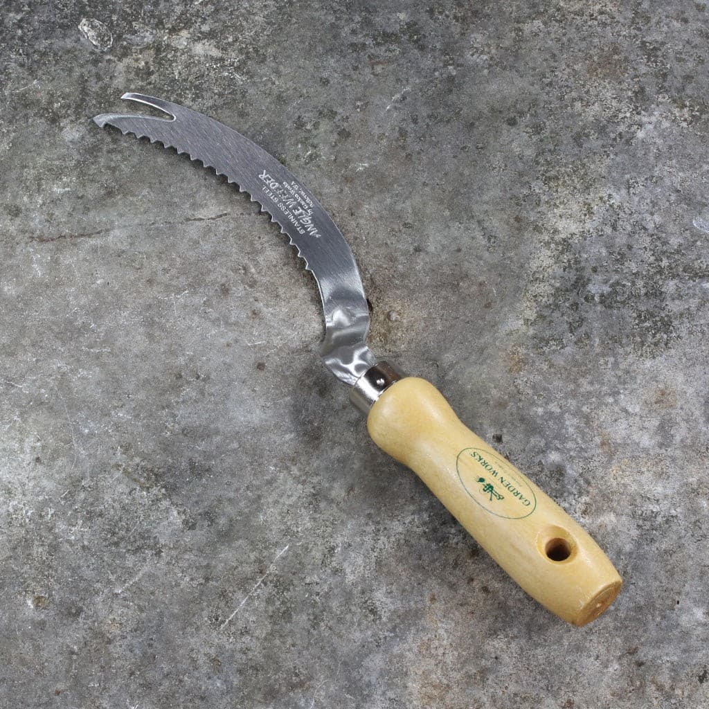 Garden Works Angle Hand Weeder Stainless Steel Wood Handle Right-Handed NEW - Image 3