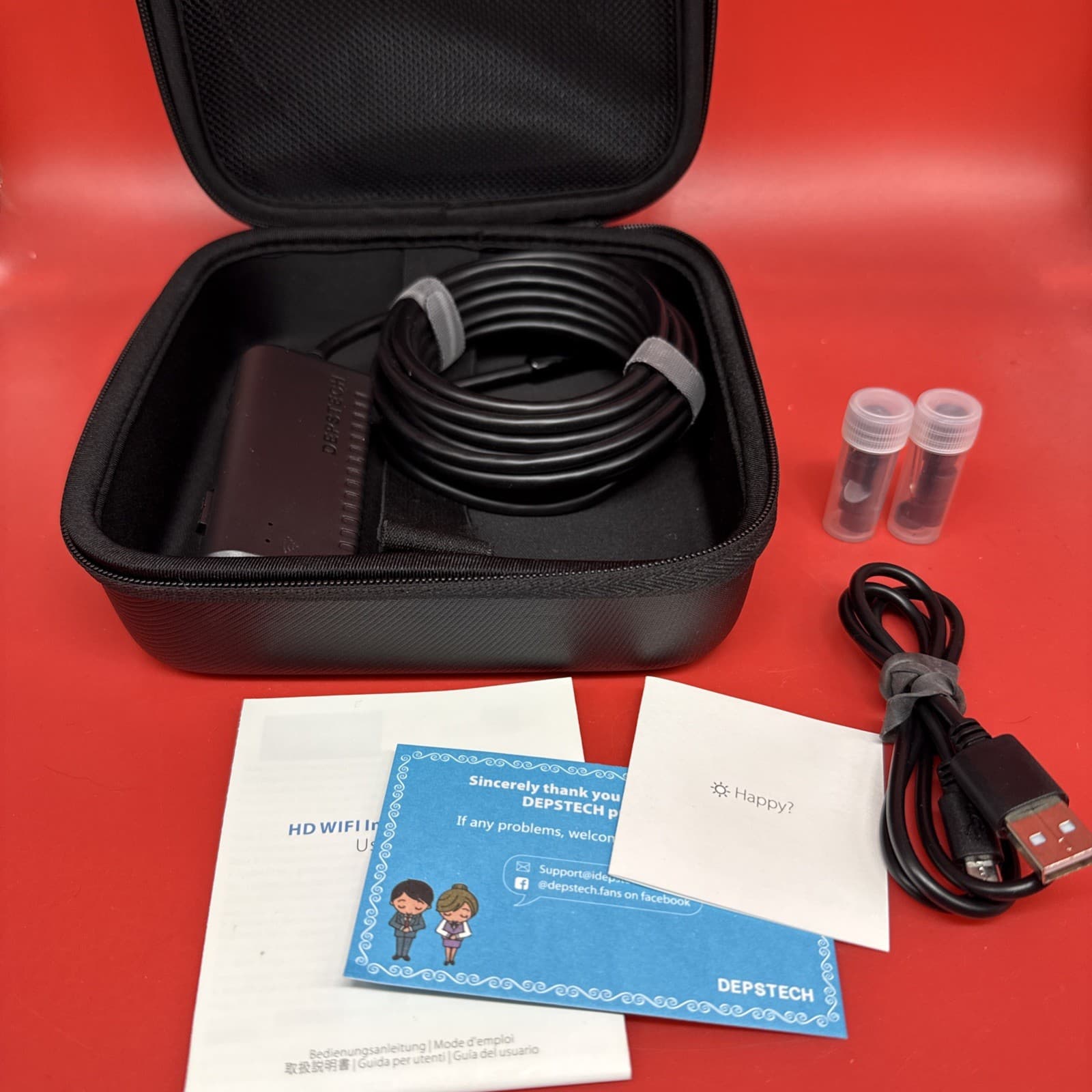 DEPSTECH WF010 Wireless Endoscope WiFi HD Inspection Semi-Rigid Snake Camera EC