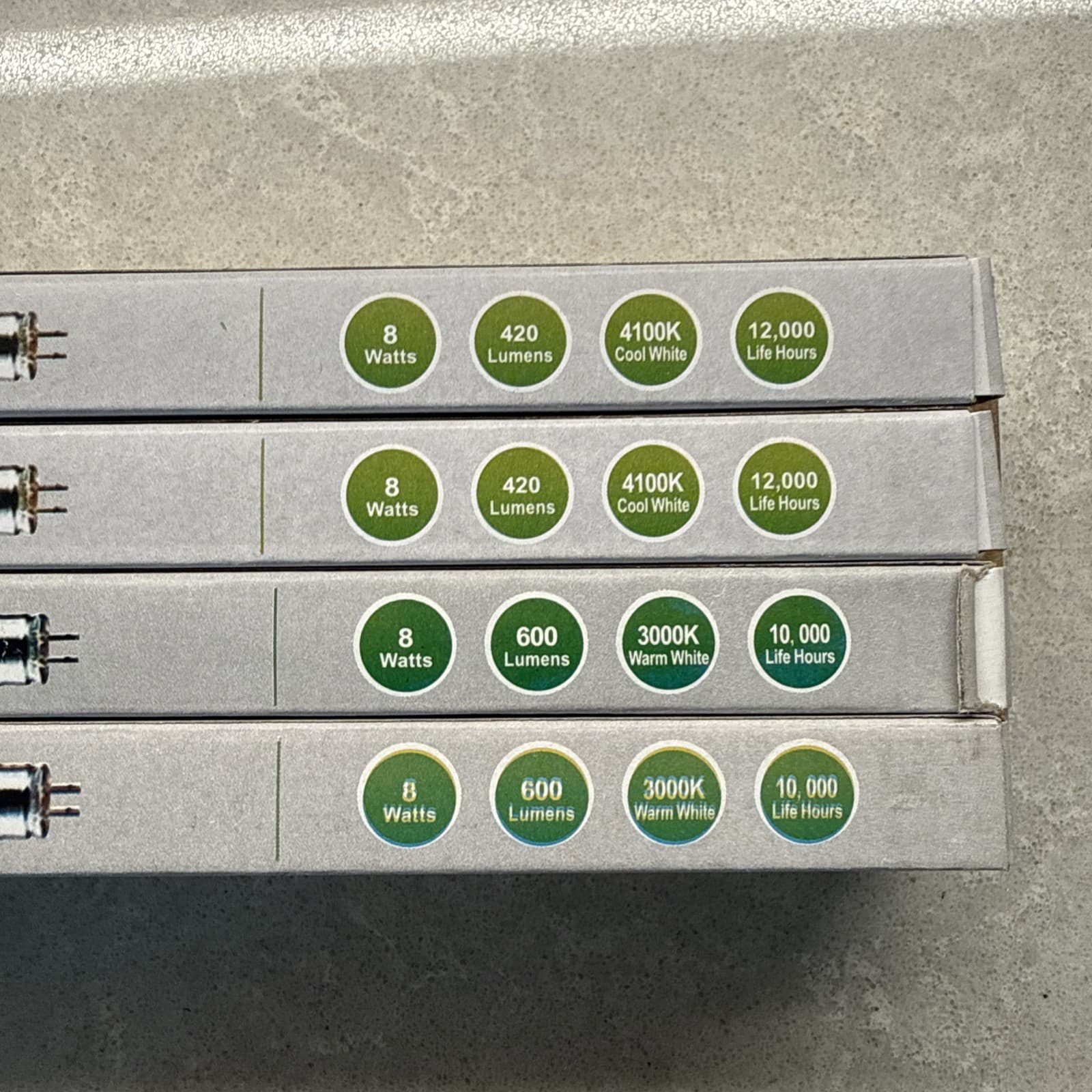 4x Sterl Lighting F8T5 / H30 / HO Fluorescent 8w 3000k Bulb 8 W - Image 4