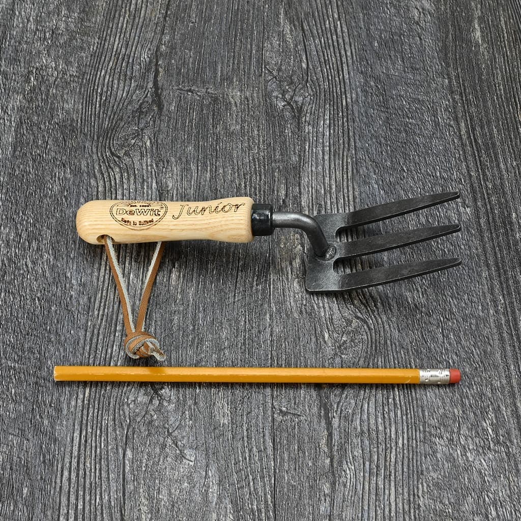 DeWit Junior Children's Hand Fork Boron Steel Ash Handle Hand-Forged Digging NEW - Image 4