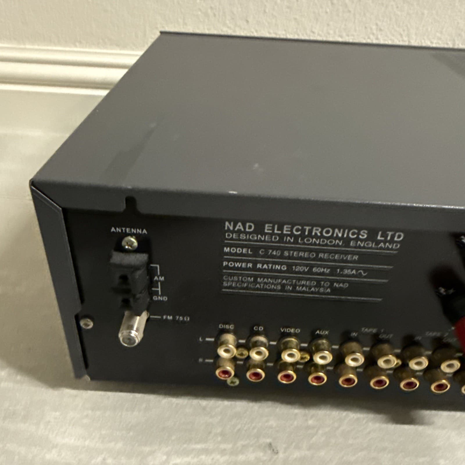 NAD C-740 Stereo Receiver 35W 40W 140W Gray C740 AM Digital Tuner AM/FM AUX 40 W - Image 10