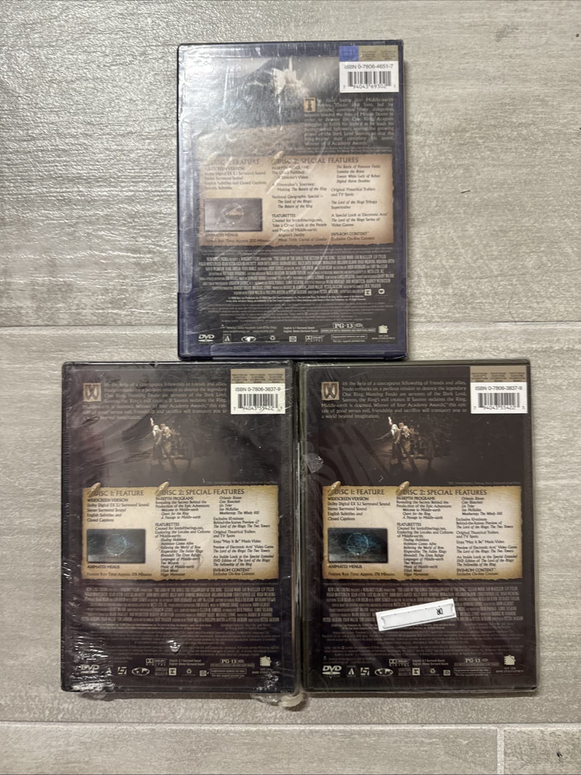 The Lord of the Rings: Lot Of 3 Collectors Set DVD Fellowship & Return - NEW!! - Image 5