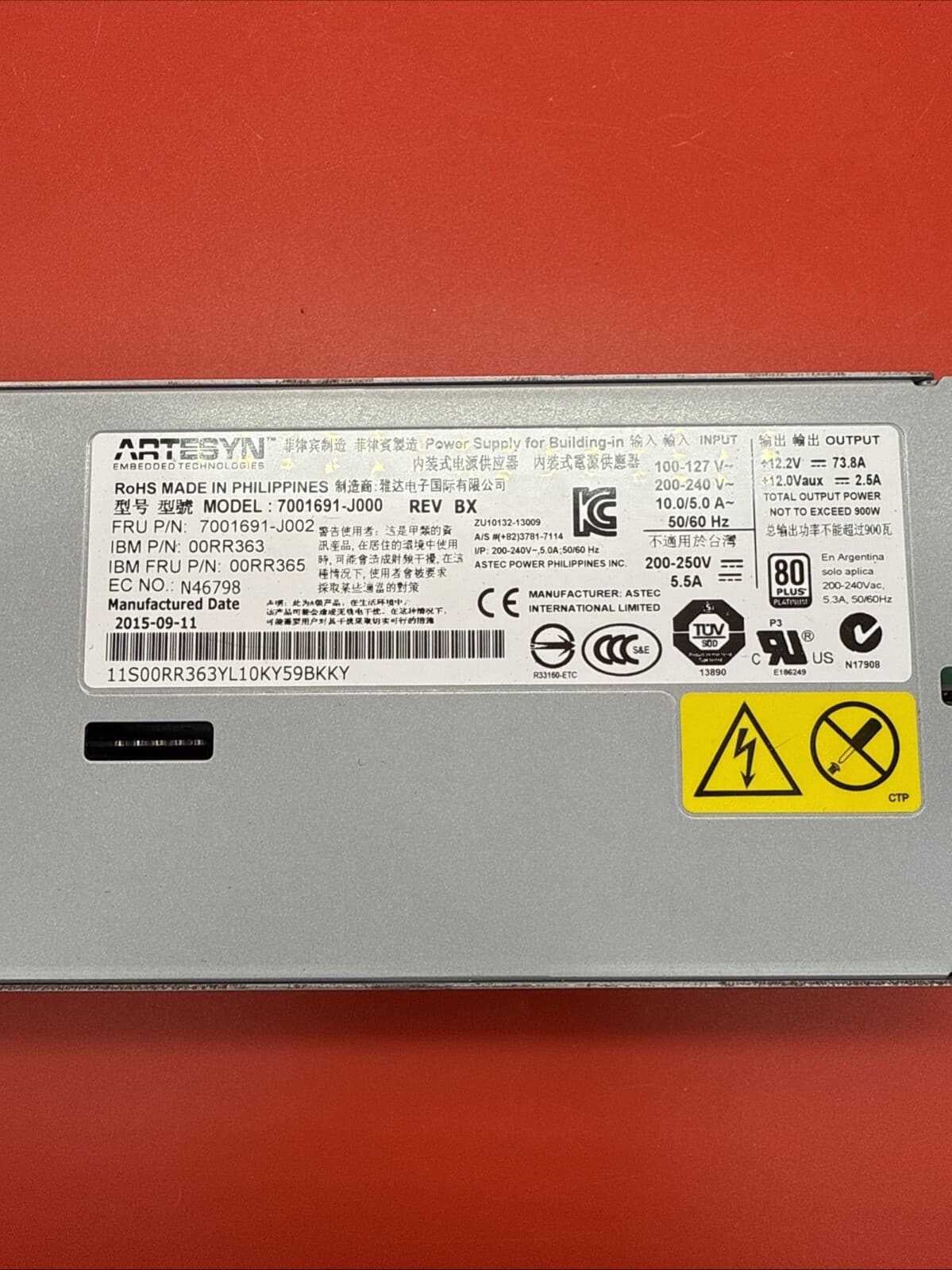 IBM 00RR363 00RR365 7001691-J002 Power8 Power Supply For IBM - Image 3