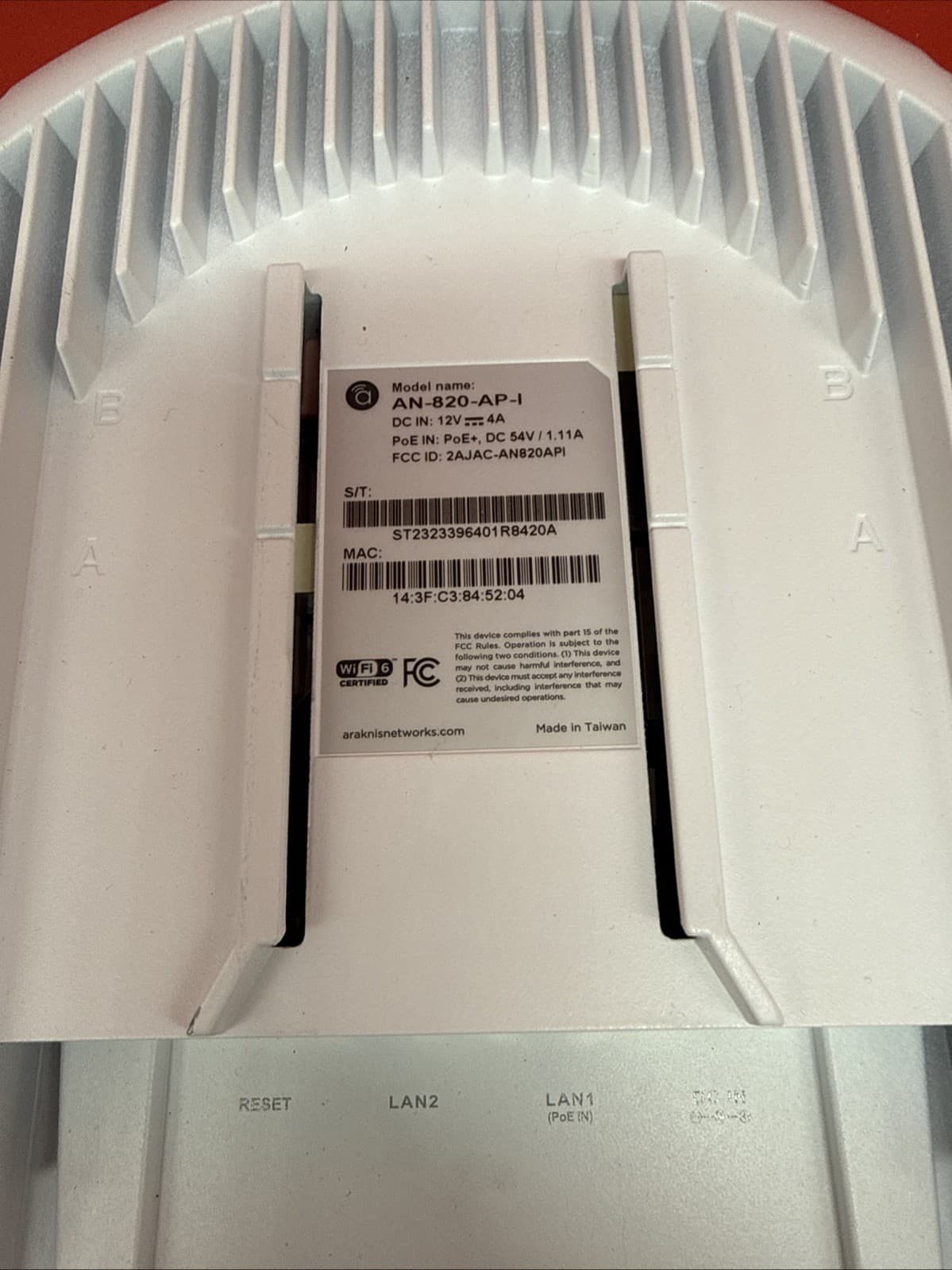 Araknis Networks AN-820-AP-I WiFi 6 Dual-Band Wireless Access Point Used White - Image 6